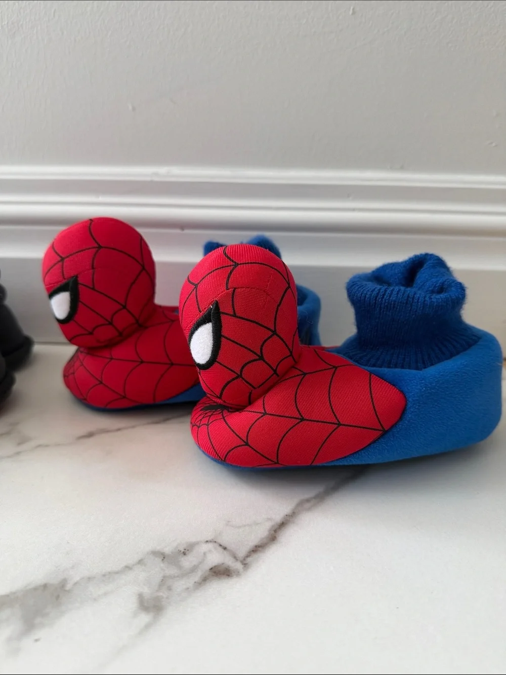 Marvel Spiderman Kids Slippers Set of 2 Pairs - Black and Red/Blue